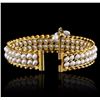 Image 3 : 14KT Yellow Gold Pearl Bangle