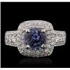 Image 1 : 14KT White Gold 1.53ct Tanzanite and Diamond Ring