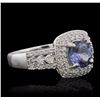 Image 2 : 14KT White Gold 1.53ct Tanzanite and Diamond Ring
