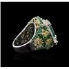 Image 3 : Two-Tone GIA Certified 10.34ctw Emerald and Diamond Ring