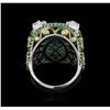 Image 4 : Two-Tone GIA Certified 10.34ctw Emerald and Diamond Ring