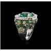 Image 5 : Two-Tone GIA Certified 10.34ctw Emerald and Diamond Ring