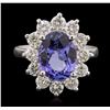 Image 1 : 14KT White Gold 3.13ct Tanzanite and Diamond Ring