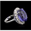 Image 2 : 14KT White Gold GIA Certified 28.36ct Tanzanite and Diamond Ring
