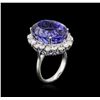 Image 3 : 14KT White Gold GIA Certified 28.36ct Tanzanite and Diamond Ring