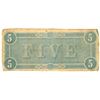 Image 2 : $5 1864 Richmond Virginia Confederate States of America Bank Note