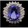 Image 1 : 14KT White Gold 7.79ct Tanzanite and Diamond Ring