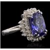 Image 2 : 14KT White Gold 7.79ct Tanzanite and Diamond Ring