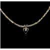 Image 2 : 14KT Yellow Gold 32.99ctw Rough Diamond Necklace With Charm