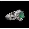 Image 2 : 14KT White Gold 2.07ct Emerald and Diamond Ring