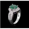 Image 3 : 14KT White Gold 2.07ct Emerald and Diamond Ring