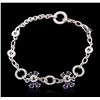Image 1 : 14KT White Gold 2.56ctw Sapphire and Diamond Bracelet