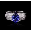 Image 1 : 14KT White Gold 2.19ct Tanzanite and Diamond Ring