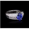 Image 2 : 14KT White Gold 2.19ct Tanzanite and Diamond Ring