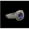 Image 2 : 0.82ct Tanzanite and Diamond Ring - 14KT White Gold