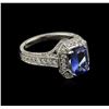 Image 2 : 18KT White Gold 2.18ct Tanzanite and Diamond Ring