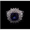 Image 1 : 2.70ct Tanzanite and Diamond Ring - 14KT White Gold