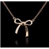 Image 2 : 14KT Rose Gold Bow Necklace