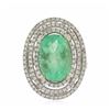 Image 1 : 14KT White Gold GIA Certified 6.28ct Emerald and Diamond Ring
