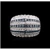 Image 1 : 14KT White Gold 1.45ctw Blue Diamond Ring