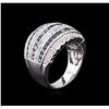 Image 3 : 14KT White Gold 1.45ctw Blue Diamond Ring