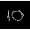 Image 2 : 0.03ctw Diamond Hoop Earrings - 14KT White Gold