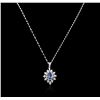 Image 2 : 14KT White Gold 2.73ct Tanzanite and Diamond Pendant With Chain