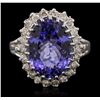 Image 1 : 14KT White Gold 5.60ct Tanzanite and Diamond Ring