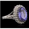 Image 2 : 14KT White Gold 5.60ct Tanzanite and Diamond Ring