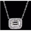 Image 1 : 14KT White Gold GIA Certified 1.70ctw Diamond Necklace