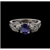 Image 1 : 0.82ct Tanzanite and Diamond Ring - 14KT White Gold