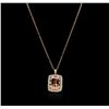 Image 2 : 14KT Rose Gold 36.51ct Morganite and Diamond Pendant With Chain