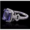 Image 2 : 14KT White Gold 3.40ct Tanzanite and Diamond Ring