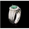 Image 3 : 14KT White Gold 1.41ct Emerald and Diamond Ring