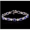 Image 1 : 14KT White Gold 17.16ctw Tanzanite and Diamond Bracelet