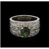 Image 1 : 1.60ct Alexandrite and Diamond Ring - 18KT White Gold