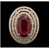 Image 1 : 14KT Yellow Gold 8.09ct Ruby and Diamond Ring
