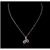 Image 2 : 14KT Rose Gold 1.46ctw Tourmaline and Diamond Pendant With Chain