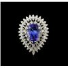 Image 1 : 14KT White Gold 4.05ct Tanzanite and Diamond Ring