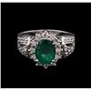 Image 1 : 1.92ct Emerald and Diamond Ring - 14KT White Gold