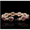 Image 3 : 14KT Yellow Gold 17.91ctw Ruby and Diamond Bracelet