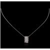 Image 2 : 18KT White Gold 0.75ctw Diamond Pendant With Chain