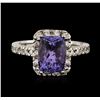 Image 1 : 14KT White Gold 2.05ct Tanzanite and Diamond Ring