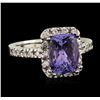 Image 2 : 14KT White Gold 2.05ct Tanzanite and Diamond Ring