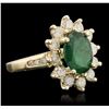 Image 2 : 14KT Yellow Gold 2.44ct Emerald and Diamond Ring