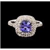 Image 1 : 14KT White Gold 1.11ct Tanzanite and Diamond Ring