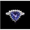 Image 1 : 14KT White Gold 3.30ct Tanzanite and Diamond Ring