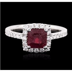 18KT White Gold 1.00ct Ruby and Diamond Ring