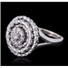 Image 2 : 14KT White Gold 1.28ctw Brilliant Cut Diamond Ring