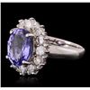 Image 2 : 14KT White Gold 3.35ct Tanzanite and Diamond Ring